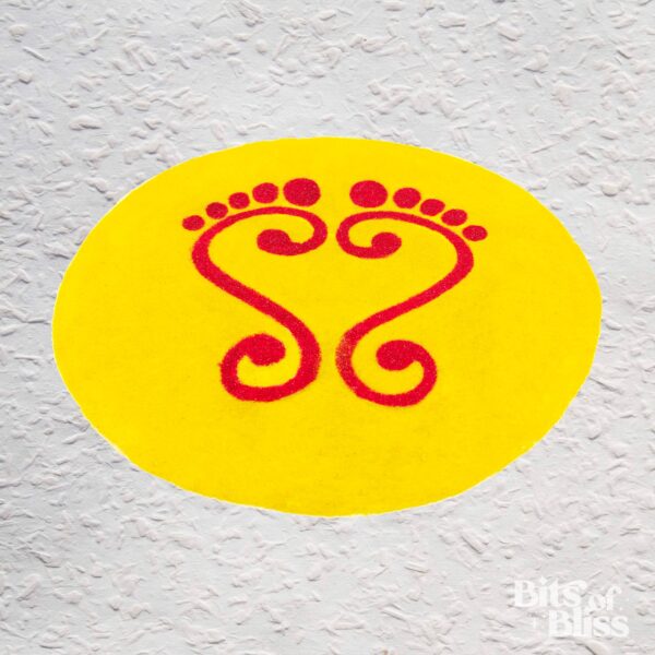Lakshmi Footprints on Circle Ready Rangoli
